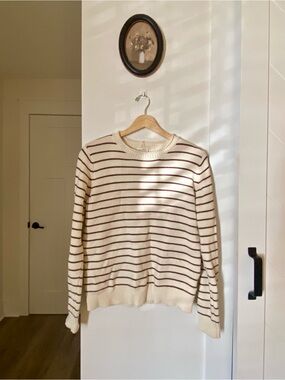 Brown & Cream Striped Neuflora Sweater